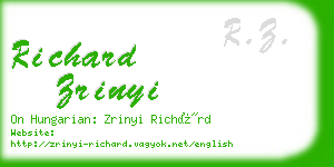 richard zrinyi business card